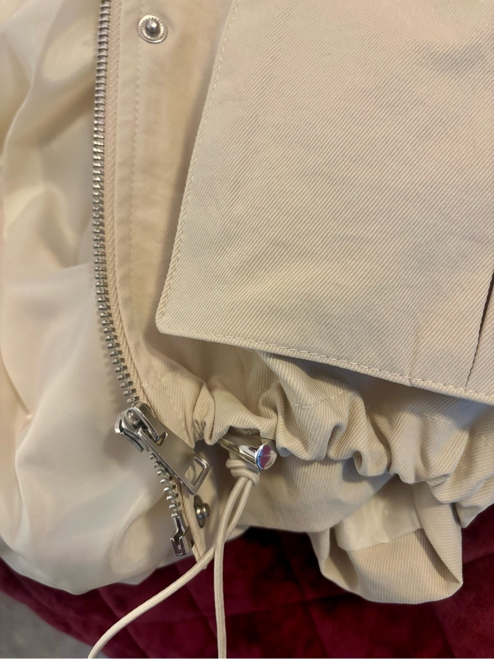 Primark Off-White Utility Jacket | Cropped Cargo Light Bomber Jacket - Picture 6 of 7